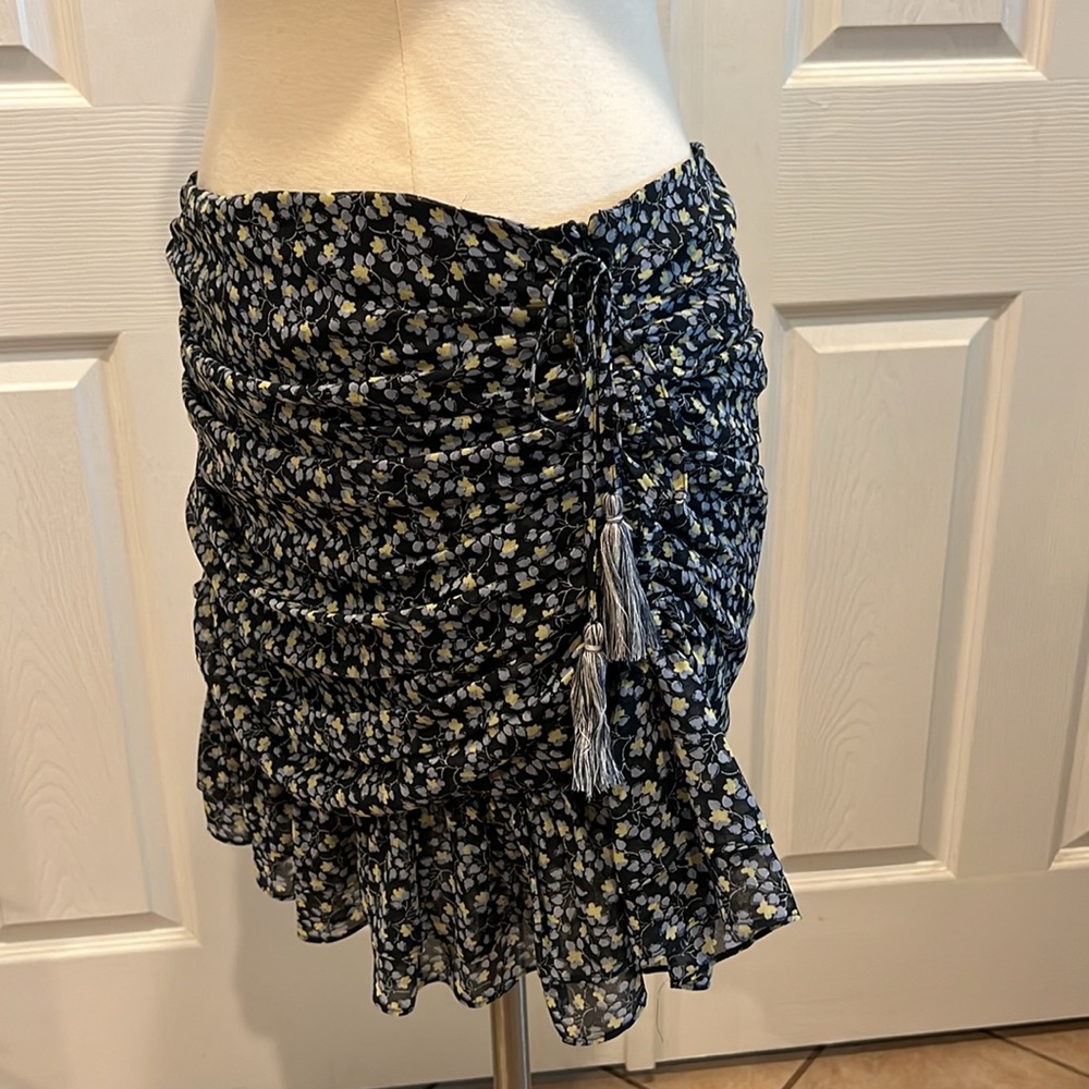 1. STATE Ruffled Ruched Seam Floral Mini Skirt - Picture 6 of 14